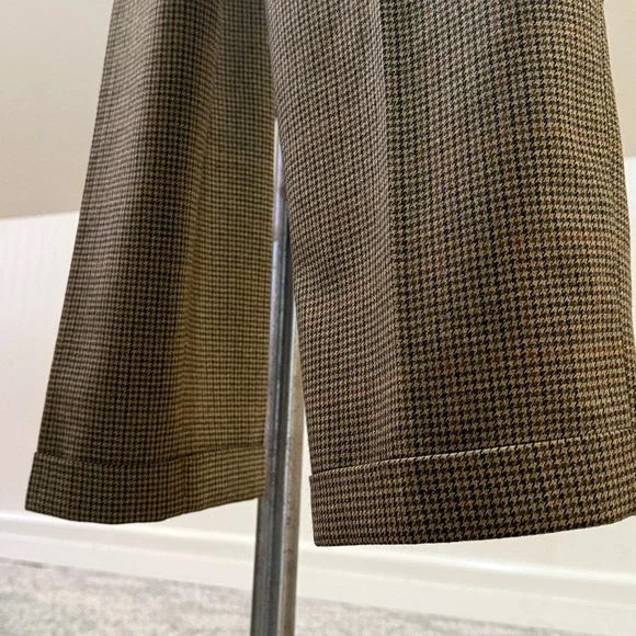 Lauren Ralph Lauren High Waisted pleated Houndstooth Pants Trousers lined wool - Picture 6 of 12